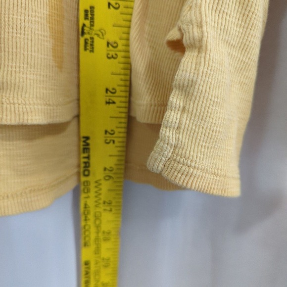 J Jill Rib Knit Henley Womens Large Yellow Long Sleeve Top - Picture 4 of 6